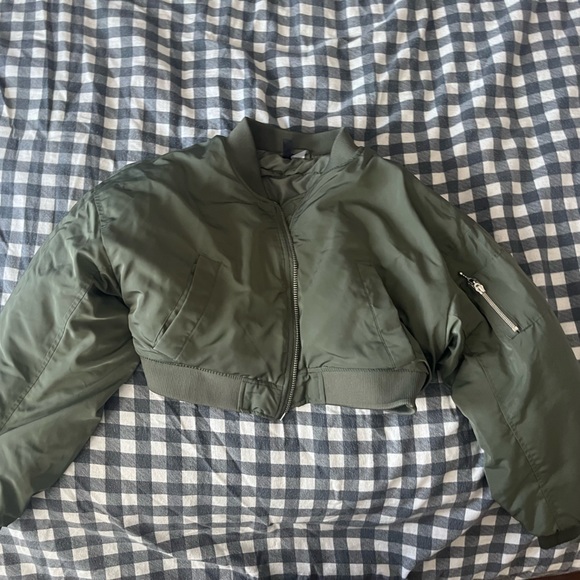 Green cropped jacket - Picture 1 of 2